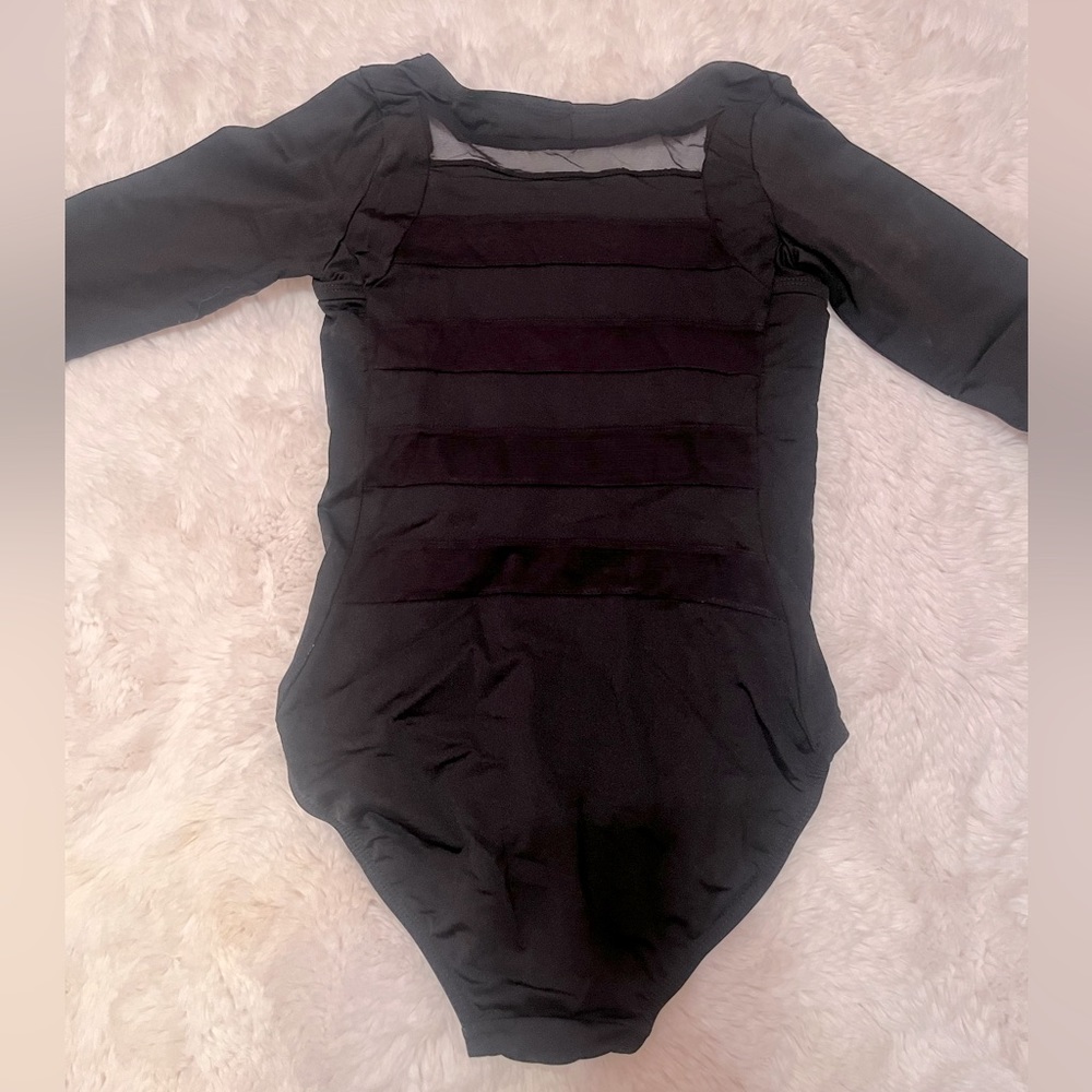 Capezio - Small Adult Black Long Sleeved Mesh Leotard